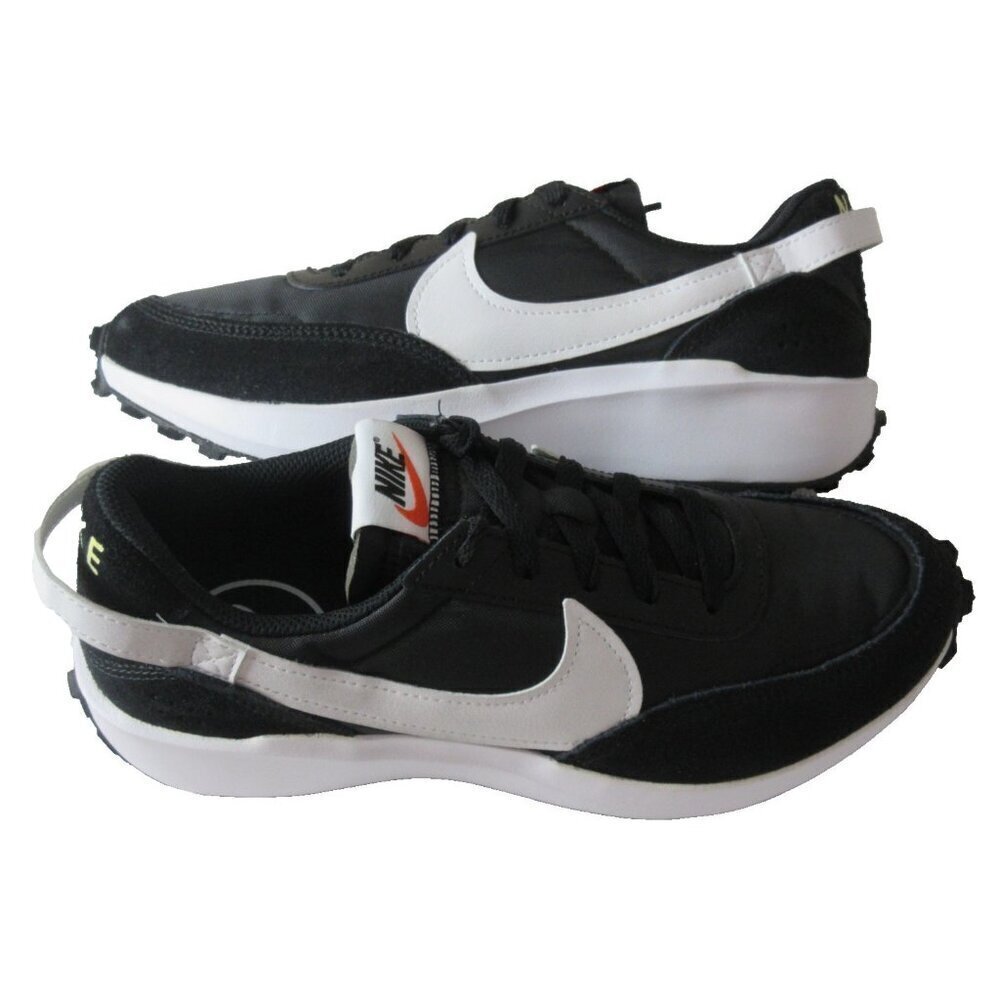 Nike Women's Waffle Debut Retro Running Shoes Black White Orange Sizes NIB